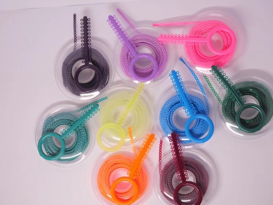 Kleurrijke orthodontische lange korte gesloten krachtketen wolfraamcarbide materiaal