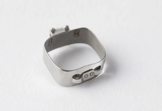 Zilveren metalen orthodontiebanden de 1e molar Roth / MBT met tube cleat